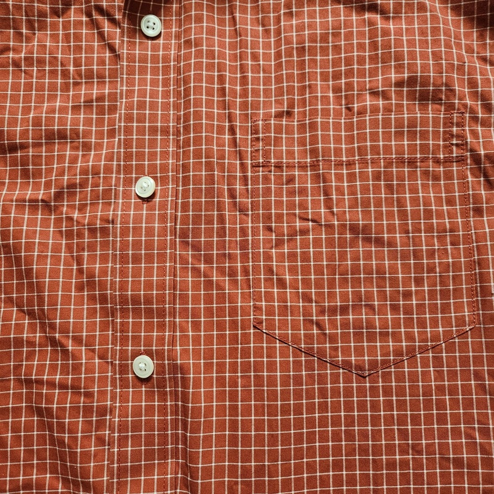 LL Bean Traditional Fit Long Sleeve Button Down Red Check Mens Large - Picture 9 of 11